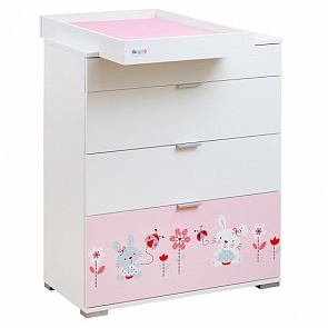 Комод пеленальный со съемной столешницей, дизайн - Bunny Bonny (Shapito, GT1182W_BONNY BUNNY)